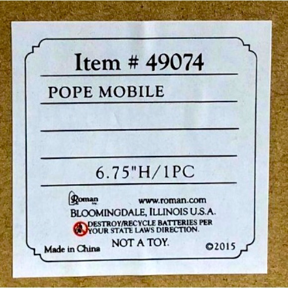 SOLD The Pope in the Pope Mobile, Collective Figurine, Catholic Decor - Picture 11 of 11